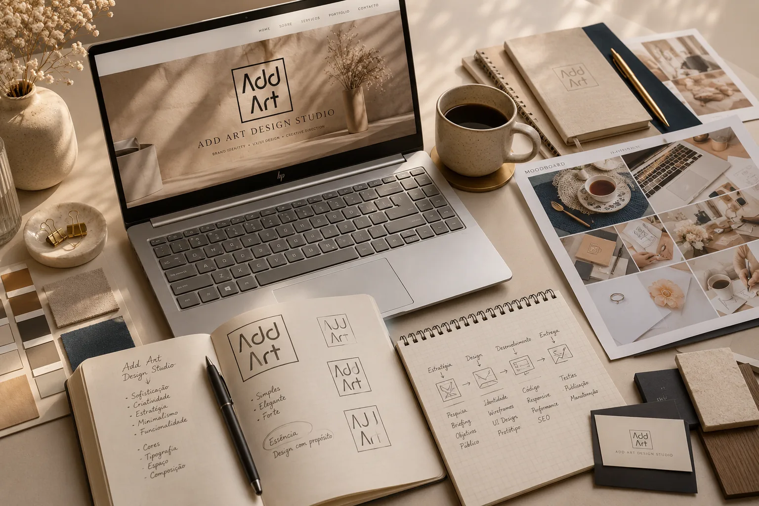 Add Art Design Studio identidade visual logótipo