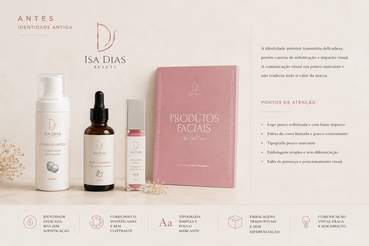 Isa Dias Beauty rebranding cosmética