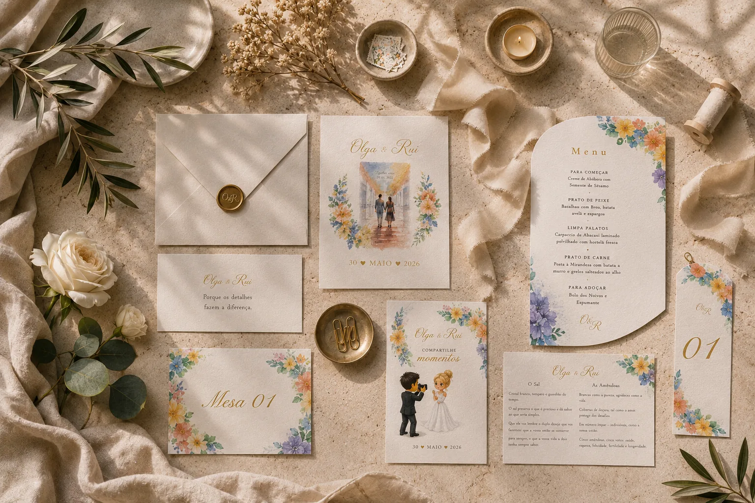 Livro honras costura exposta papel premium casamento Maia