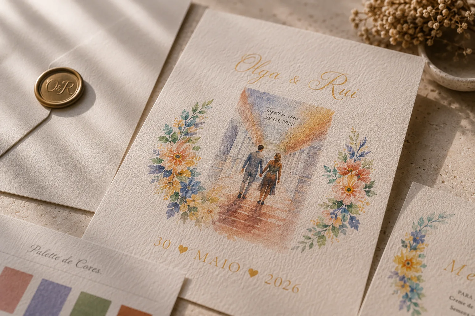 Papelaria casamento convite tipografia caligráfica