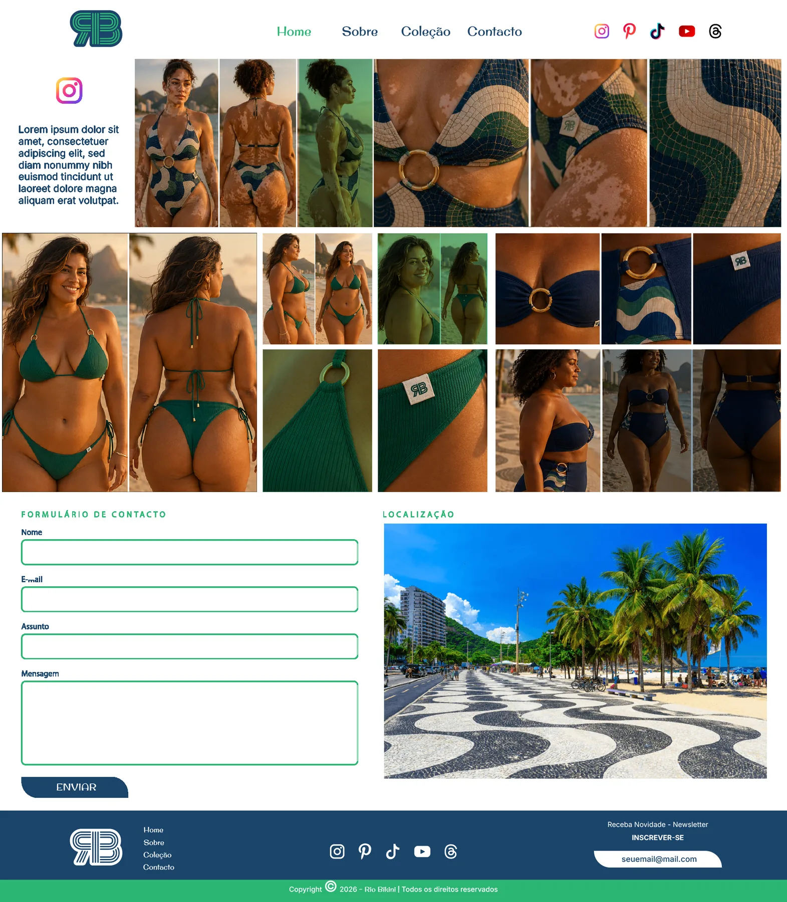 Rio Bikini aplicação etiqueta fato de banho
